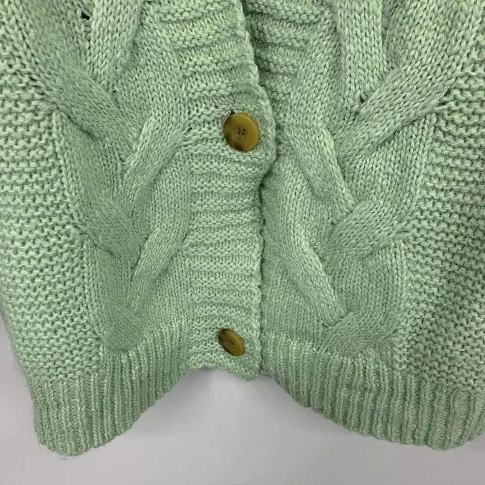 a.n.a Cardigan Green Button Down V Neck Long Sleeve NWT - Picture 5 of 9